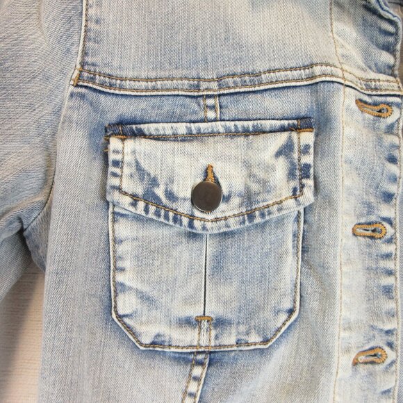 Kut from the Kloth Acid Wash Julia Cropped Jean Jacket Size S - Picture 2 of 13